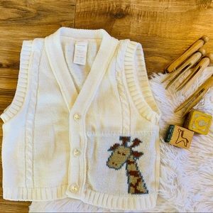 Knit Vest with Giraffe